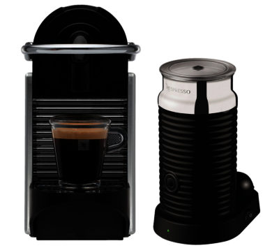 NESPRESSO  11323 Nespresso Pixie Coffee Machine & Aeroccino - Aluminium